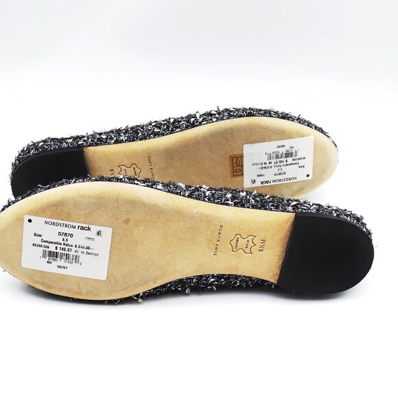 TORY BURCH Minnie Travel Fabric Ballet Flats with Metal Logo Size 8.5 - Picture 8 of 10